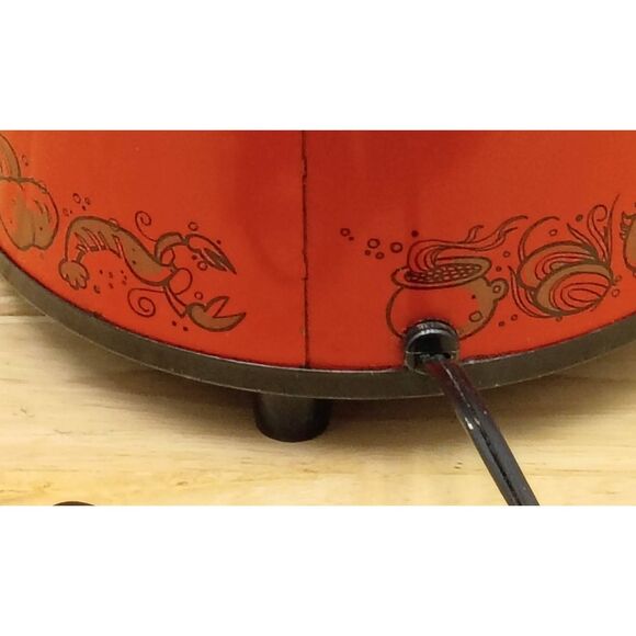 Vintage rival crock pot Orange with graphics. Tested and works - Picture 5 of 12